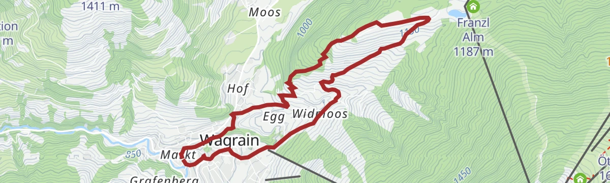 Route map: Lärchenwaldweg zur Edelweissalm